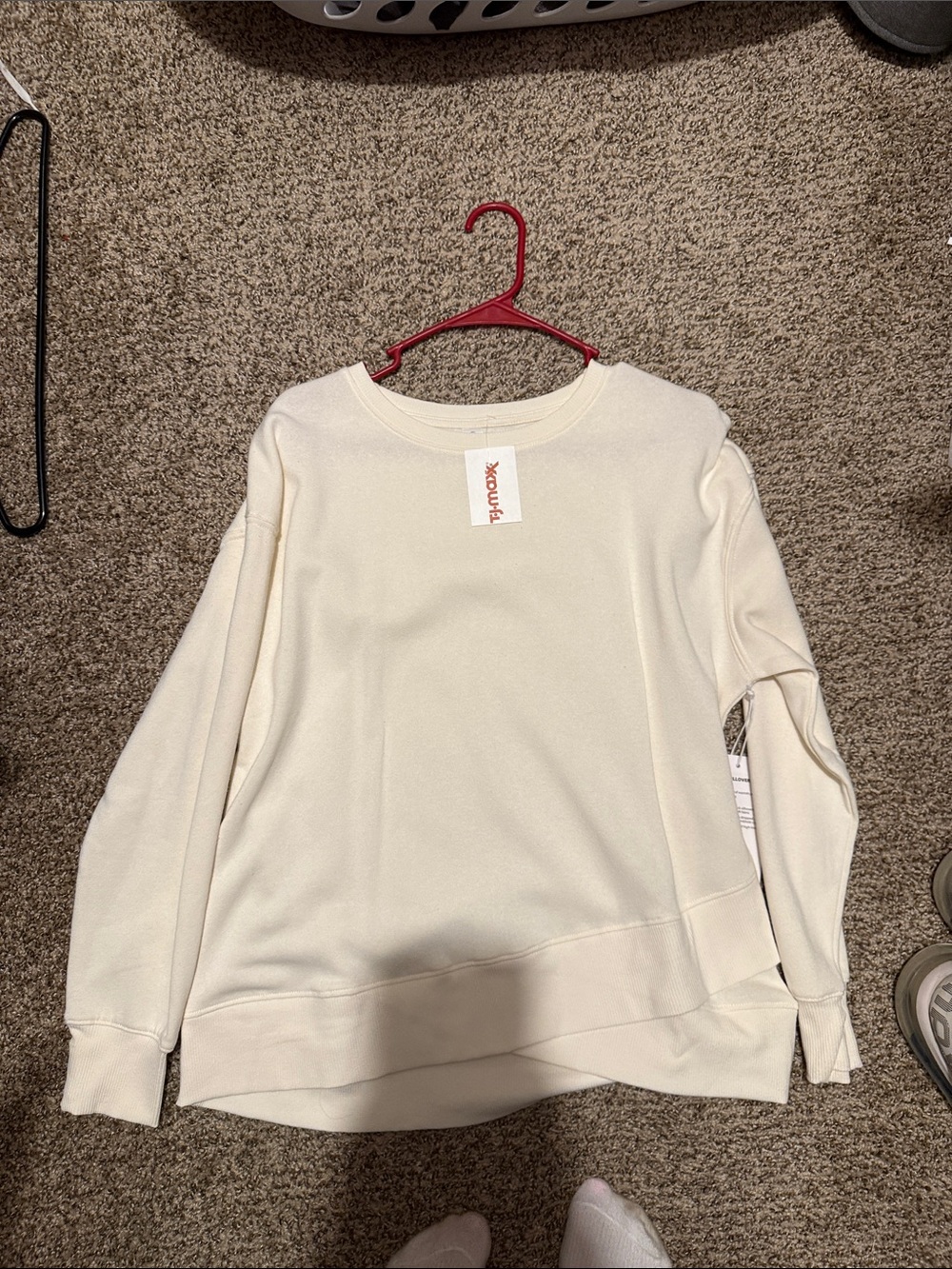 T.J.Maxx Cream Crewneck Sweatshirt
